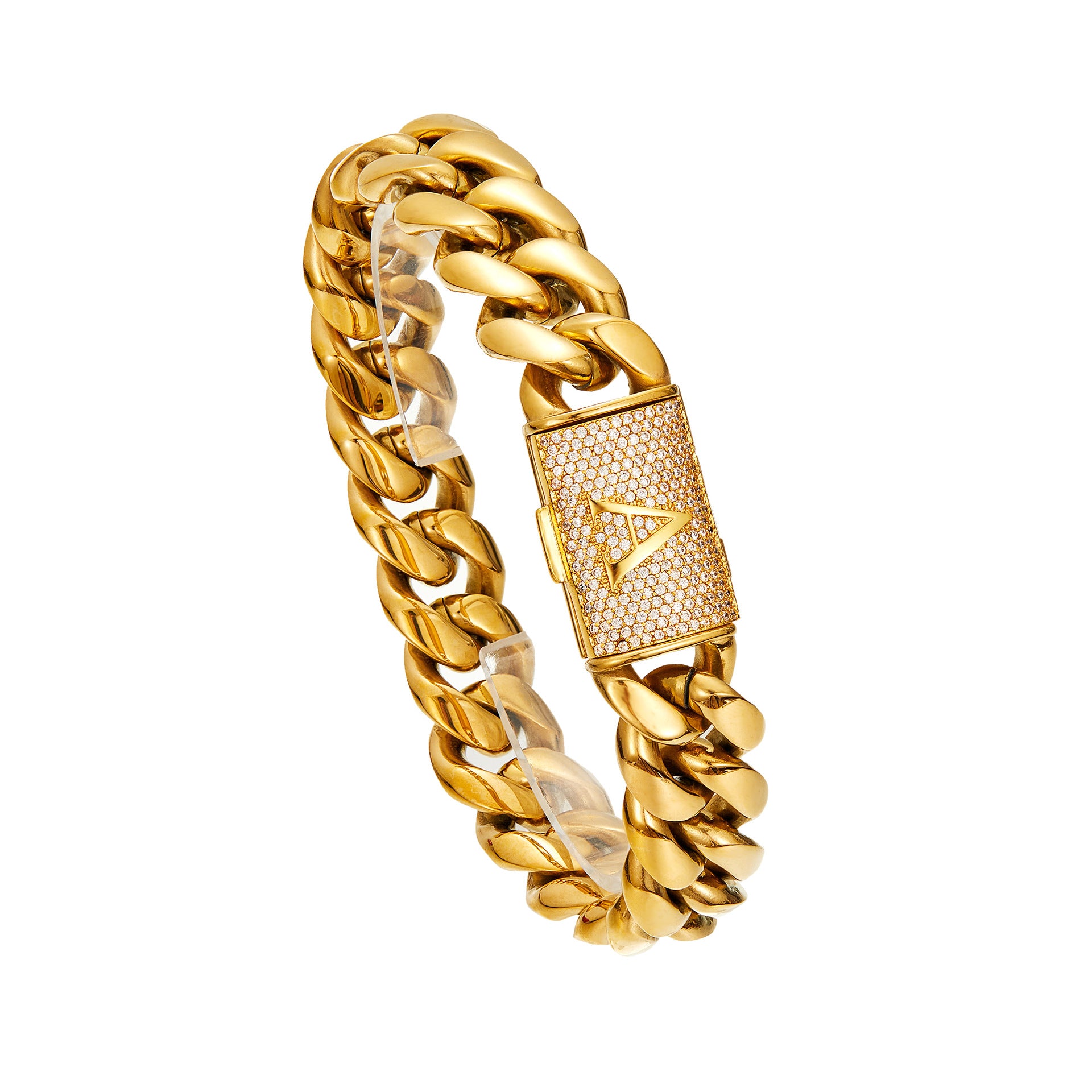 Men’s 14mm Gold Cuban Link Chain – Custom A–Z Initial Flip Clasp Hip Hop Streetwear Necklace